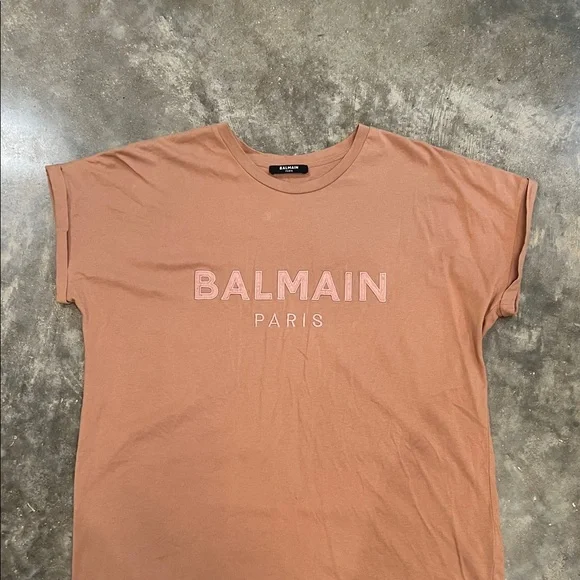 Authentic Balmain Paris Short Sleeve Tee - Rose Tan - Picture 3 of 5
